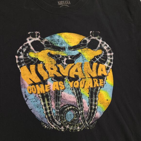 Nirvana Band Casual Crew Neck Graphic Shirt Adult Mens Size Large L Black - Picture 4 of 9